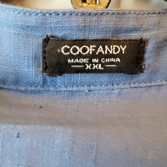 NWT Coof Andy 2XL Blue Mandarin Collar Tunic unisex - Picture 3 of 15